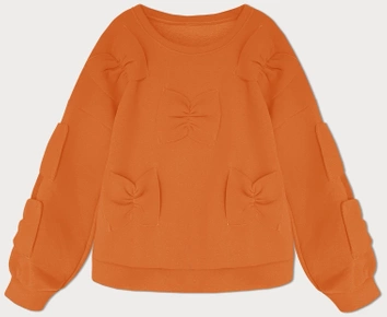 Ciepła bluza damska z kokardkami pomarańczowa (23999)