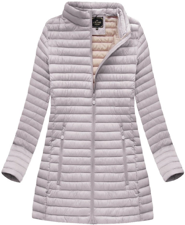 PIKOWANA KURTKA Z KAPTUREM JASNOSZARA (7470-PLUS)