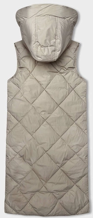 Długa kamizelka damska oversize jasny beż (5M3165-62)