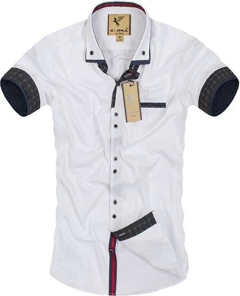 KOSZULA Z KOŁNIERZEM BUTTON DOWN BIAŁA (8509)