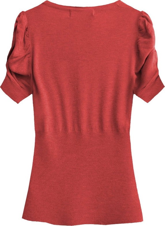 SWETER Z BUFIASTYMI RĘKAWAMI CZERWONY (1576)