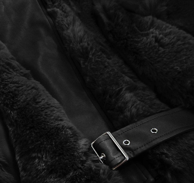 KRÓTKA RAMONESKA Z FUTREM CZARNA (FL2020)