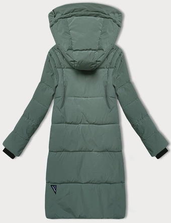 Pikowana kurtka zimowa damska LHD szarozielona (LHD-24572)