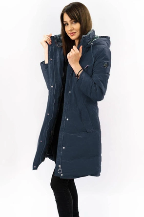 PIKOWANA ZIMOWA KURTKA DAMSKA GRANATOWA (M-963)