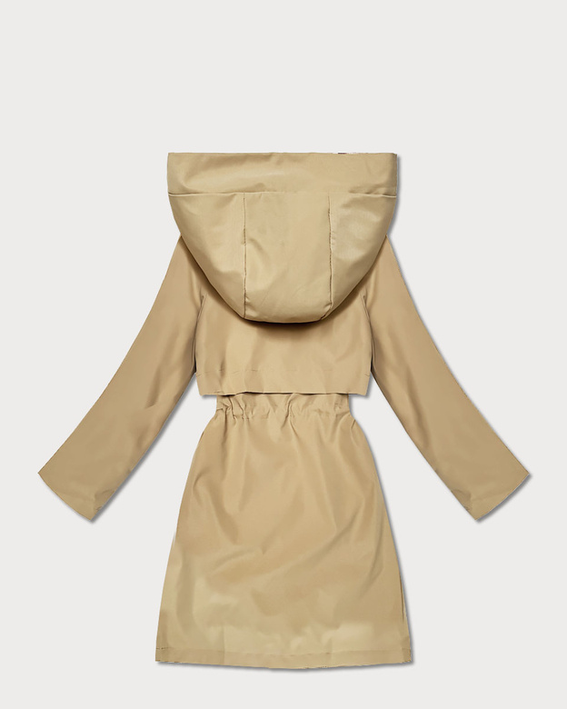 Lekka parka damska na podszewce Goodlookin piaskowa (KK60407-2#)