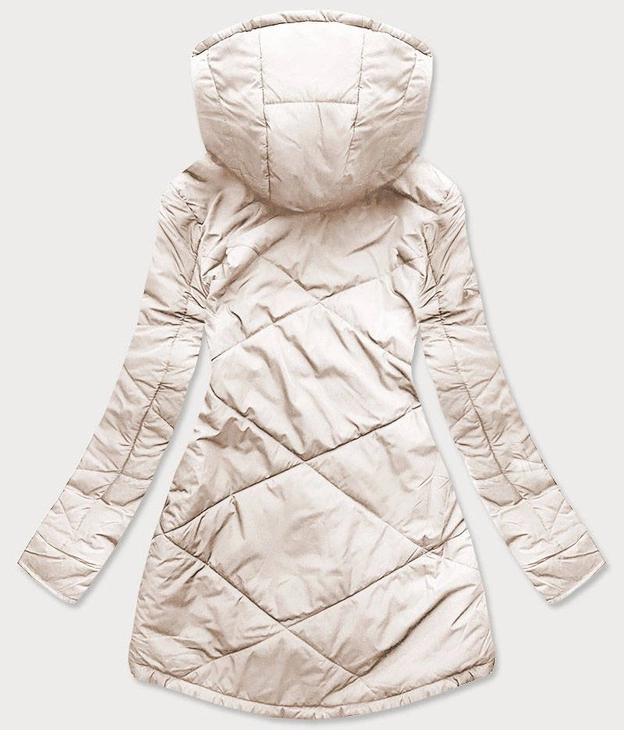 DWUSTRONNA KURTKA DAMSKA GRANAT-ECRU (M-116)