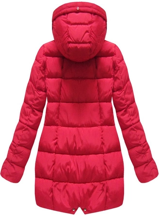 PIKOWANA KURTKA Z KAPTUREM CZERWONA (B1050-30)