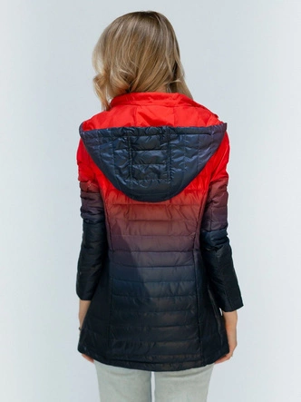 KURTKA OMBRE Z KAPTUREM CZERWONO-GRANATOWA (W616)