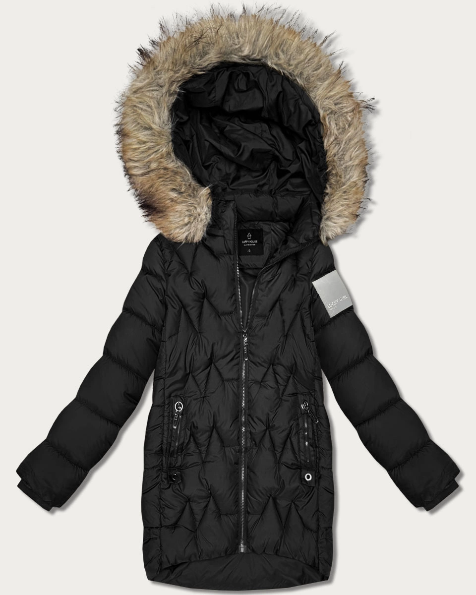 Kurtka zimowa damska z kapturem Goodlookin czarna (KK60563)