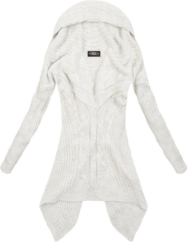 KARDIGAN Z WYDŁUŻONYMI BOKAMI GOOD77/2 ECRU