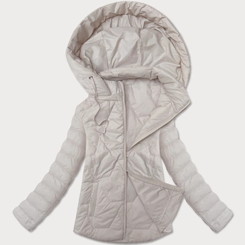 Lekko ocieplana kurtka damska ze stójką i kapturem J Style beżowa (16M9229-62)