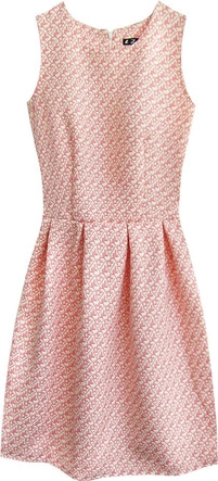 SUKIENKA Z TŁOCZONYM WZOREM RÓŻOWO-ECRU (3124)