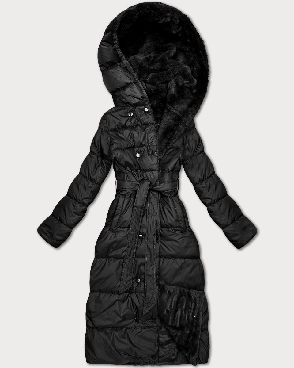 Zimowa kurtka dwustronna futerko Minority czarna (P3-6020-1)