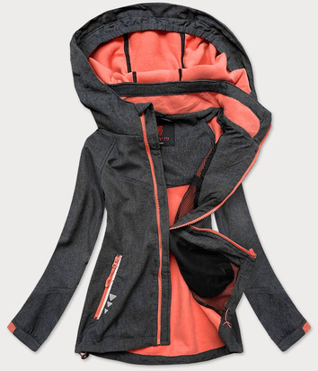 SPORTOWA KURTKA DAMSKA GRAFIT/KORAL (HV-909)