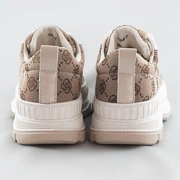 Trampki na grubej podeszwie jasnobeżowe (s067)