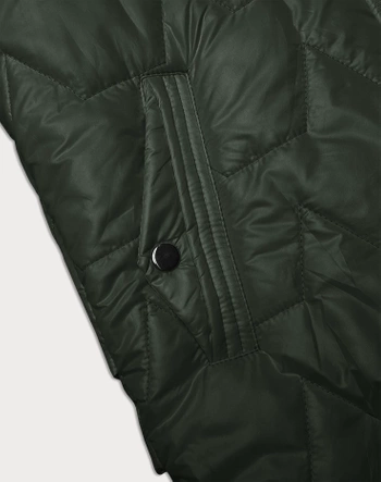 Cienka kamizelka damska ze złotym suwakiem S'West khaki (B8229-11)