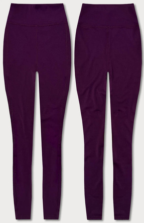 Legginsy damskie z ozdobnymi szwami ciemny fiolet (54460)