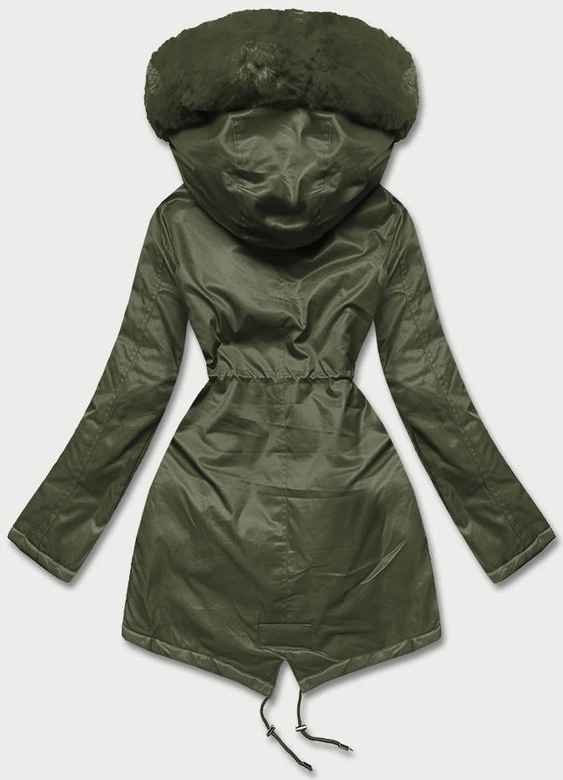Parka damska z futerkiem army (5m762-136)