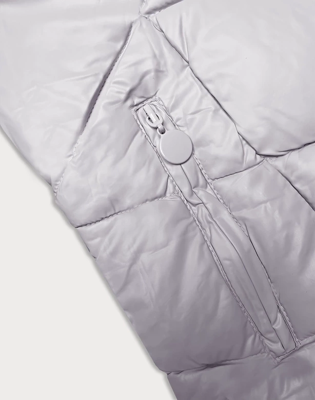 Zimowa kurtka damska z kapturem wrzos (H-898-107)