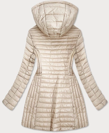 PIKOWANA KURTKA Z KAPTUREM BEŻOWA (191130)