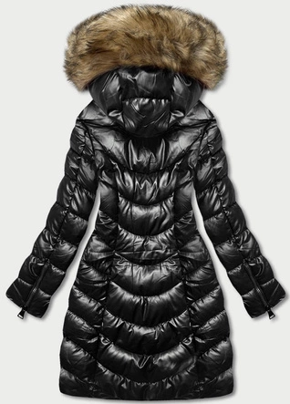Puchowa kurtka zimowa damska czarna (M-21006)