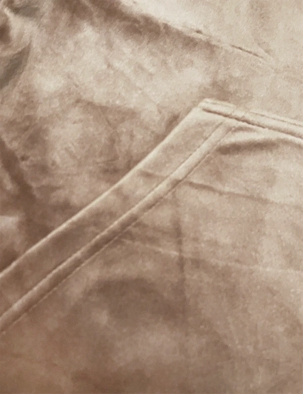 Welurowy dres damski z rozpinaną bluzą ciemny beż (8C1176-91)