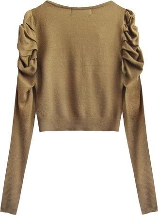 KRÓTKI SWETEREK KARMELOWY (X1517X)