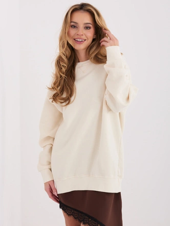 Bawełniana damska bluza basic Goodlookin ecru (A1047)
