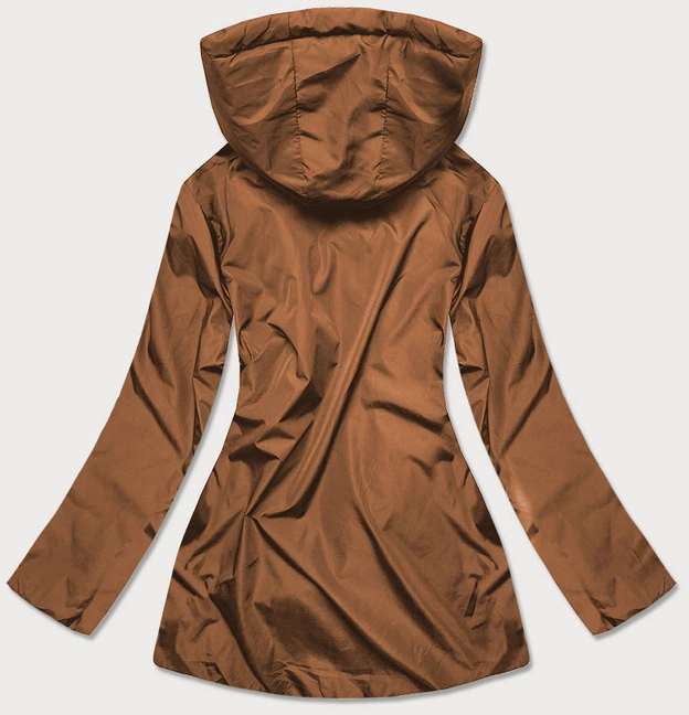 PIKOWANA KURTKA DWUSTRONNA DAMSKA ZIELONO-KARMELOWA (MHM-W589)