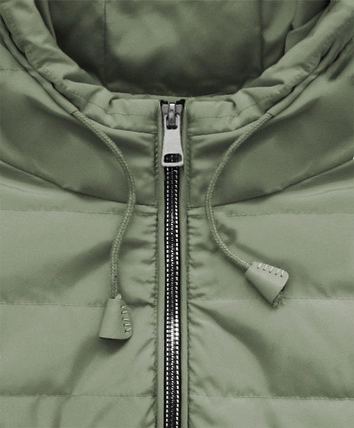 PIKOWANA KURTKA Z KAPTUREM KHAKI (759-1BIG)