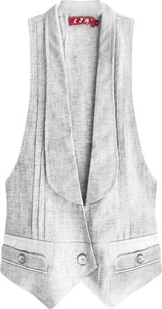 KRÓTKA ELEGANCKA KAMIZELKA JASNOSZARA (X1222X)
