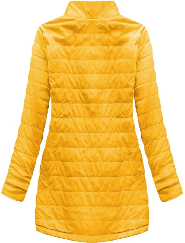 DWUSTRONNA PARKA Z KAPTUREM CZARNO-MUSZTARDOWA (W0232)