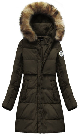 KURTKA Z PUCHEM NATURALNYM KHAKI (8063)