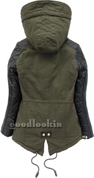 BAWEŁNIANA PARKA ZIMOWA KHAKI (01NU)