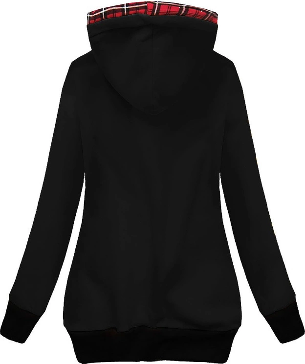 DŁUŻSZA BLUZA Z KAPTUREM CZARNA (620A)