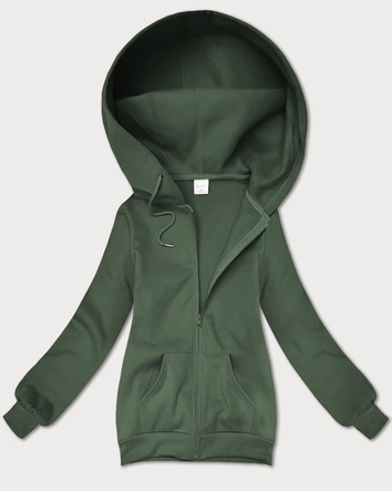Rozpinana bluza damska z kapturem S'West szarozielona (B-12#)