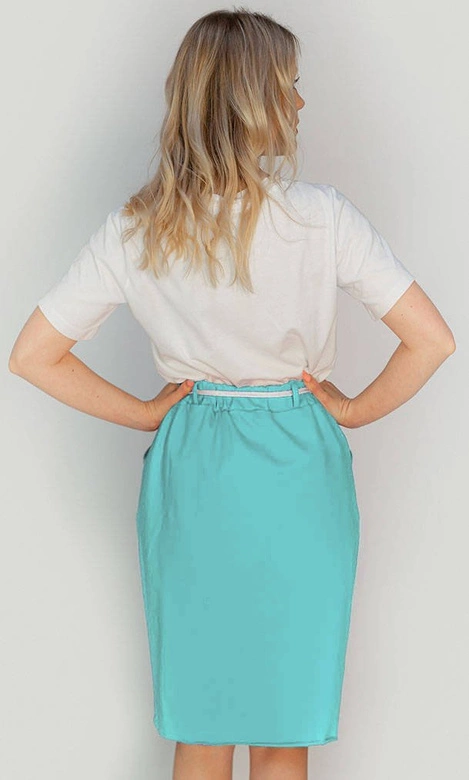 DRESOWA SPÓDNICA Z KIESZENIAMI BŁĘKITNA (592ART)