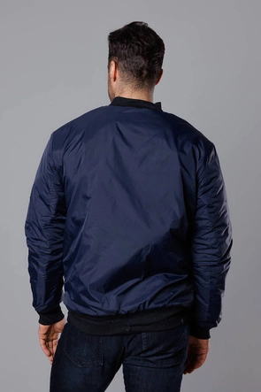 Męska kurtka bomberka z pikowaną podszewką granatowa (AK95-2)