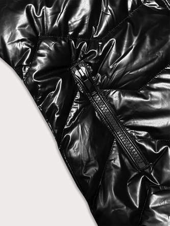 Taliowana kurtka zimowa z kapturem J Style czarna (16M9122-392)