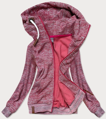 BLUZA DRESOWA DAMSKA MELANŻ BORDO (58331)