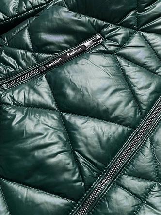 Damska kurtka przejściowa plus size zielona (mm21-76)