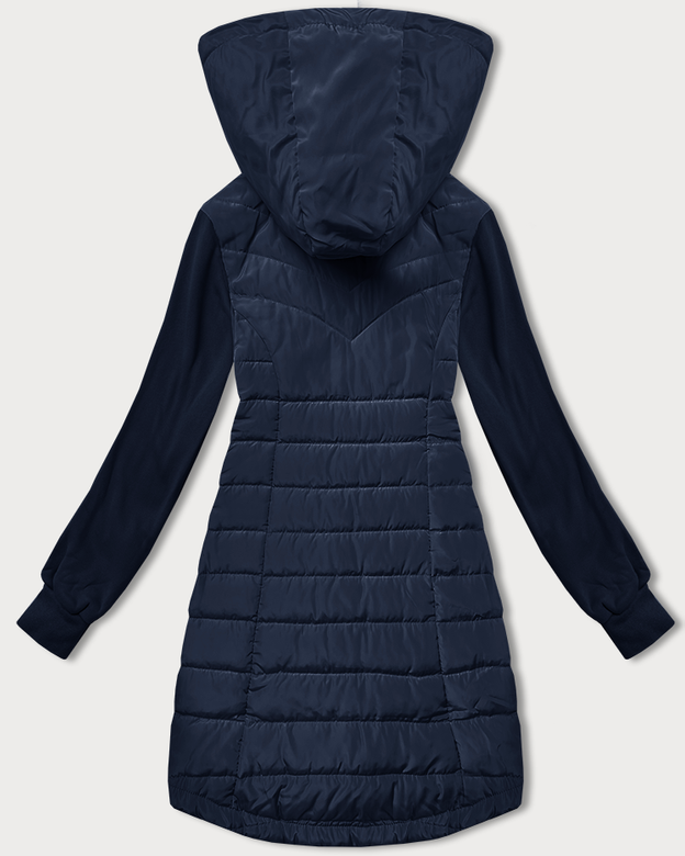 Bluza-kurtka damska z dresowymi rękawami LHD granatowa (AMG-302)
