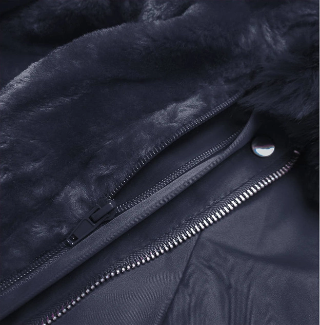 DAMSKA KURTKA PARKA ZIMOWA Z PODPINKĄ GRANATOWA (B2717-3)