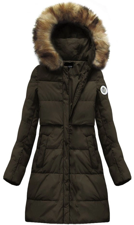 KURTKA Z PUCHEM NATURALNYM KHAKI (8063)