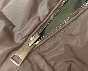 Długa kamizelka damska dwustronna beż-khaki (B8159-12)