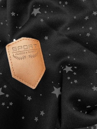 Rozpinana damska bluza w gwiazdki czarna (2313)