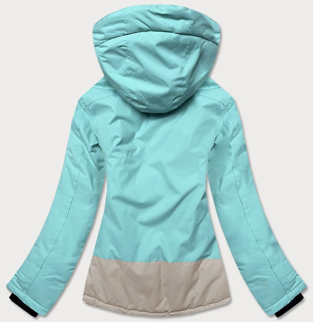 KURTKA NARCIARSKA DAMSKA MIĘTOWO - BEŻOWA (B2382)