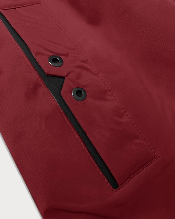 Prosta kurtka damska z kapturem LHD ciemny czerwony (LHD-24590)