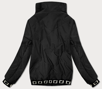 Krótka kurtka damska ze stójką czarna (b8016-1)