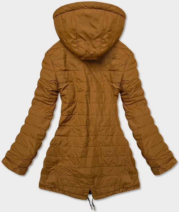 Dwustronna kurtka damska czarno-karmelowa (w502-1)